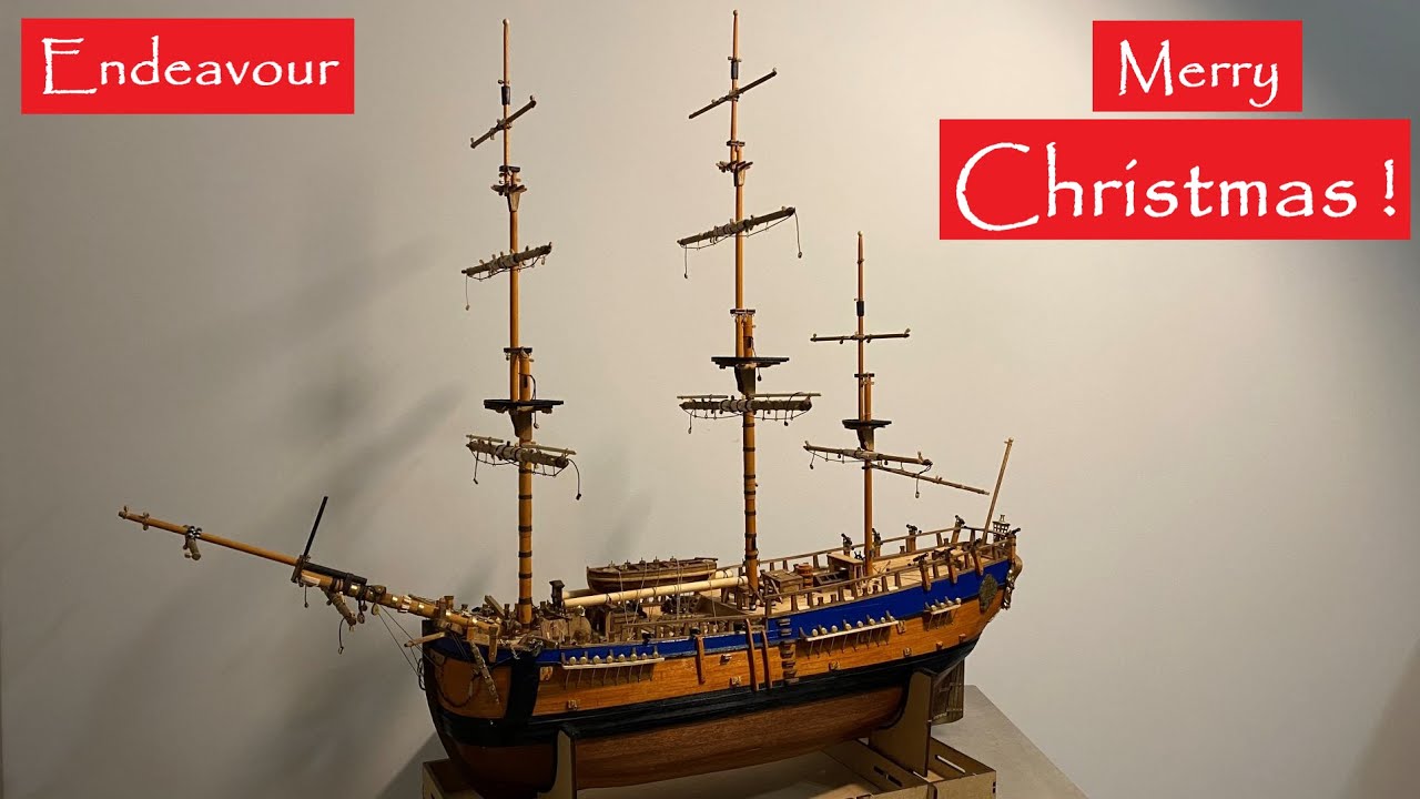 Endeavour : 1/54 Scale Model : Step By Step Video Build : Placing Masts : Part 42 Merry Christmas !
