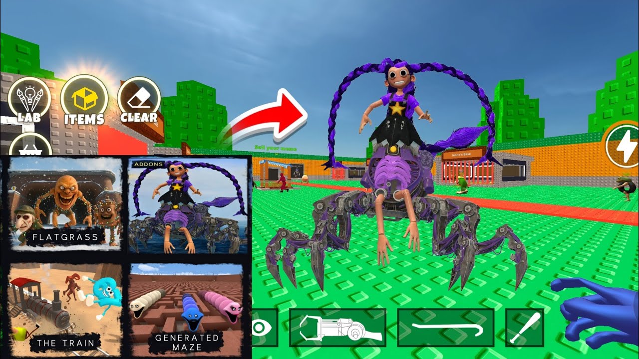 Nextbots in playground mod update new addon prototype lily lovebraid sea monster 😱 chasing nextbot 🔥