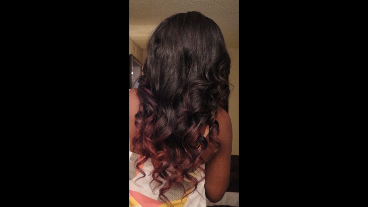 How I color ( red tips)and layer my 3/4 wig =D