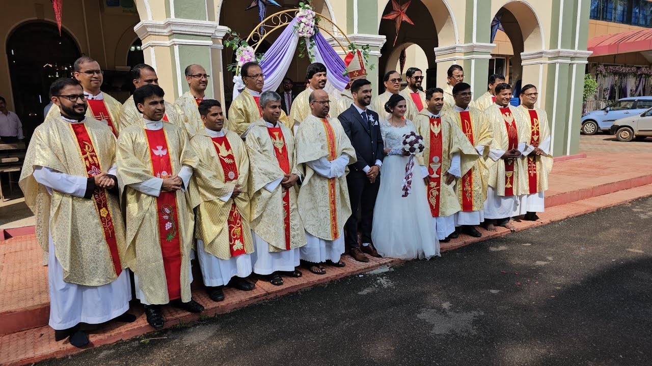 Wedding Nuptial of loving Royson Dsouza Agrar with Melita Monis Mudigere by Bishop Gerard Isaac Lobo
