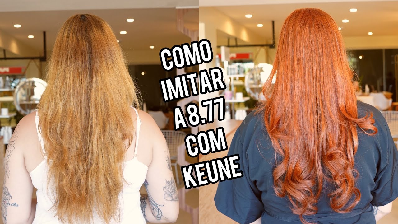 Como fazer a 8.77 da IGORA com KEUNE! Ruivo super laranjinha