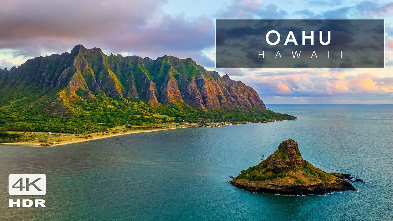 OAHU HAWAII 4K – Most SCENIC BEACHES on Earth | Cinematic Relaxation Film with Calm Music