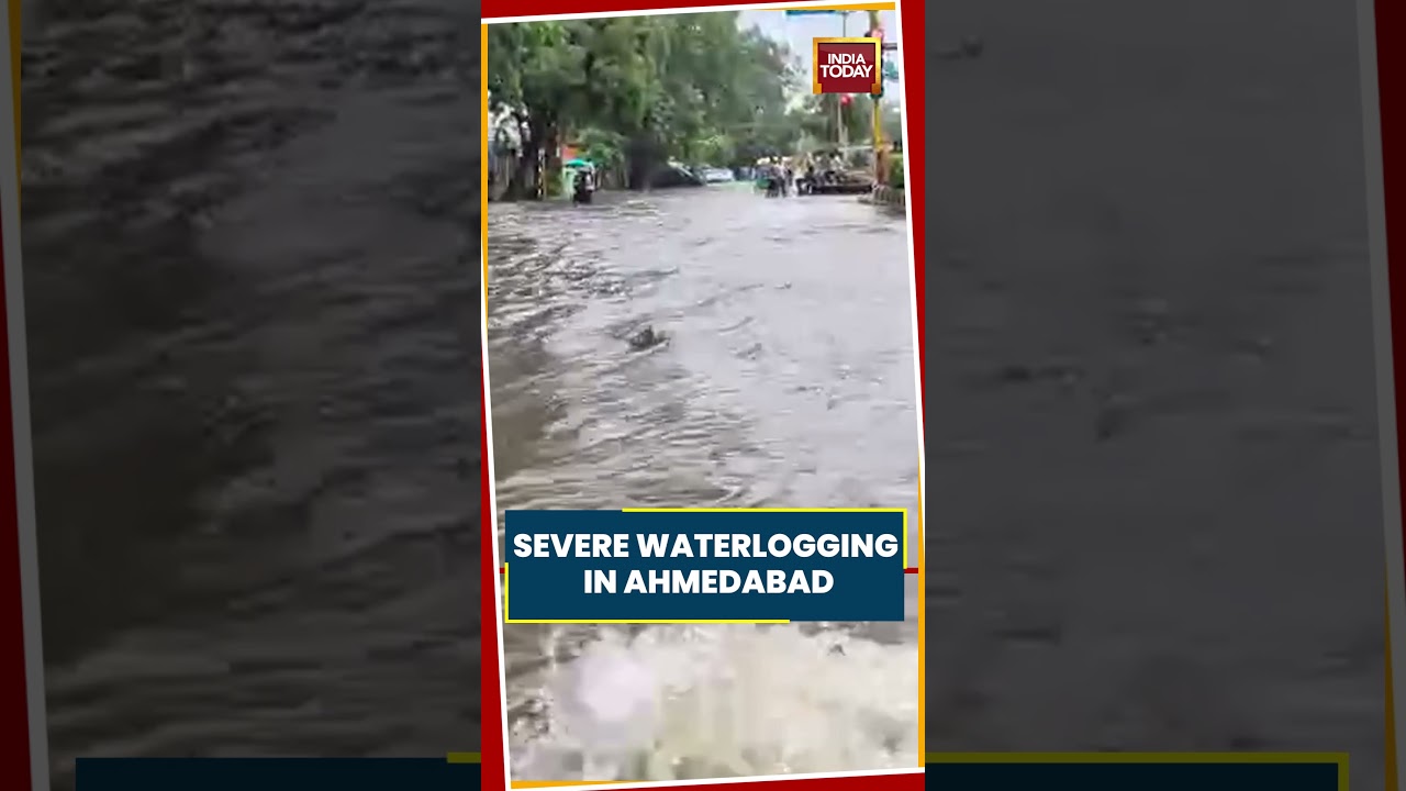 Ahmedabad Waterlogging: Severe Flooding After Heavy Rainfall In Navrangpura #ahmedabad #gujrat
