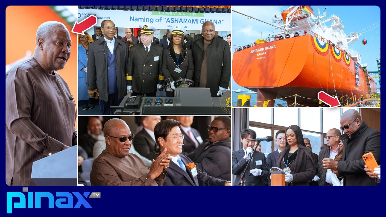 🚨South Korea Military Surrounds Prez Mahama &mdash; Gives BIGGEST Salute at Unveiling of Sahara LPG Vessel