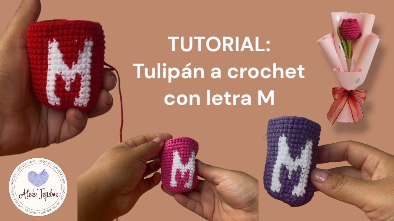 TUTORIAL: Tulipán a crochet con letra M #crochet #tutorialamigurumicompleto #amigurumi #tejedoras