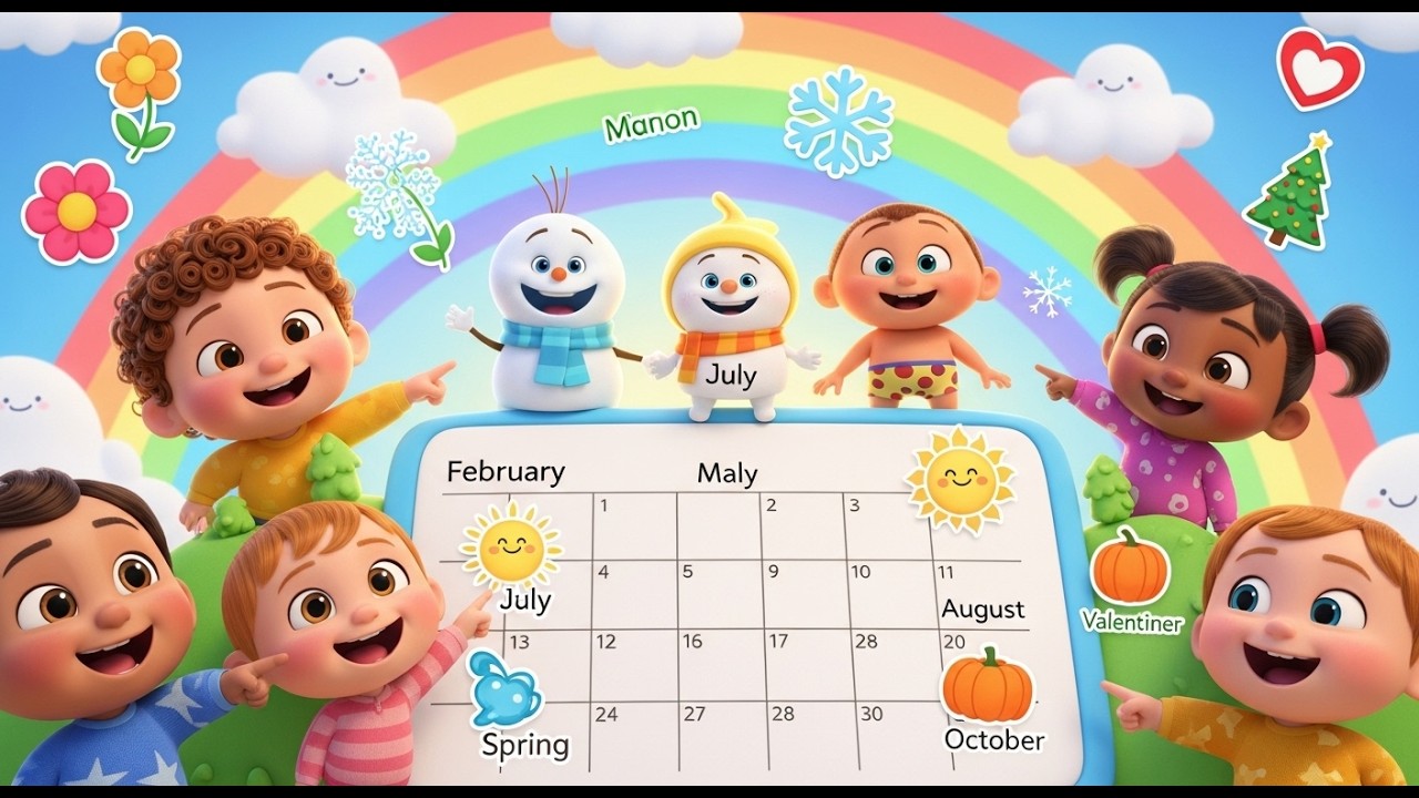Months of the Year Song 🎶 Fun Learning Nursery Rhyme for Babies, Toddlers & Preschool Kids