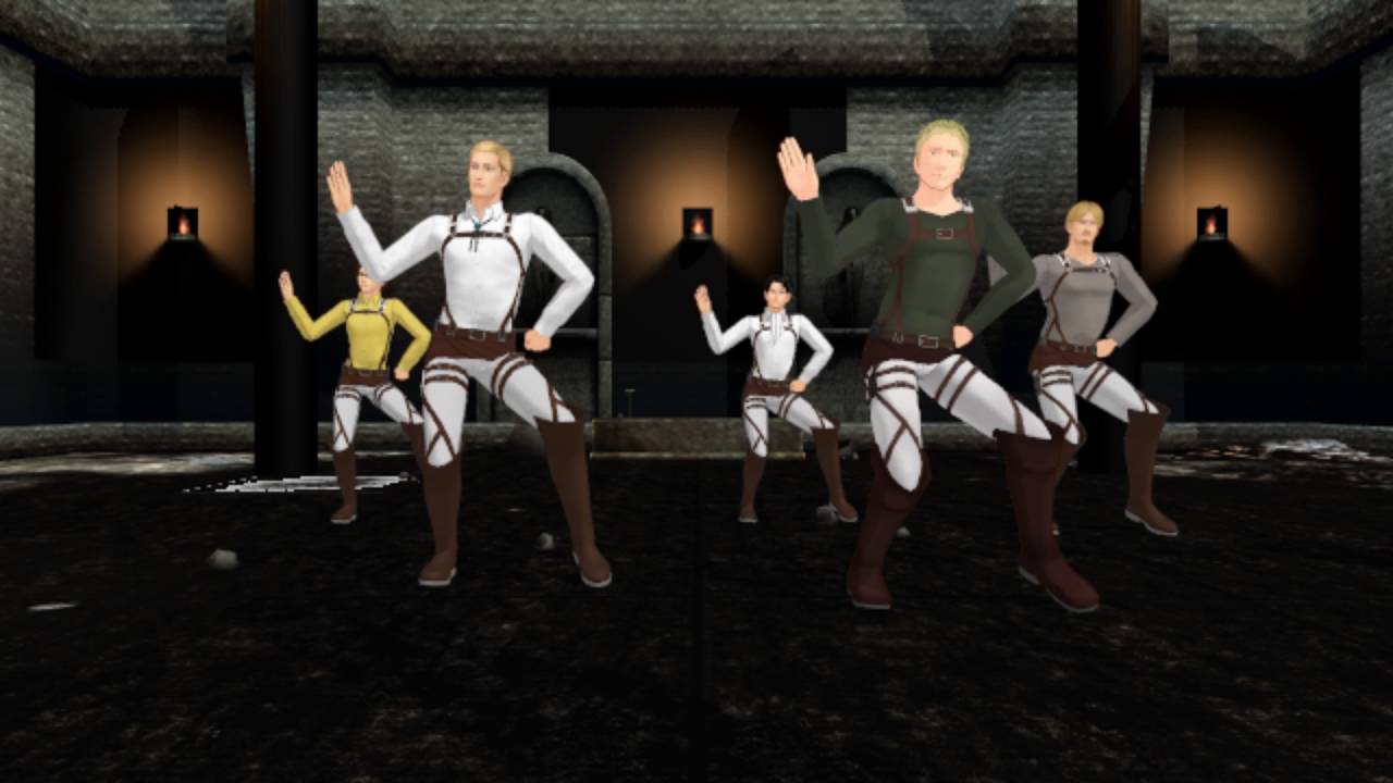 [SnK MMD] Trouble (Erwin, Levi, Mike, Hanji, Reiner)