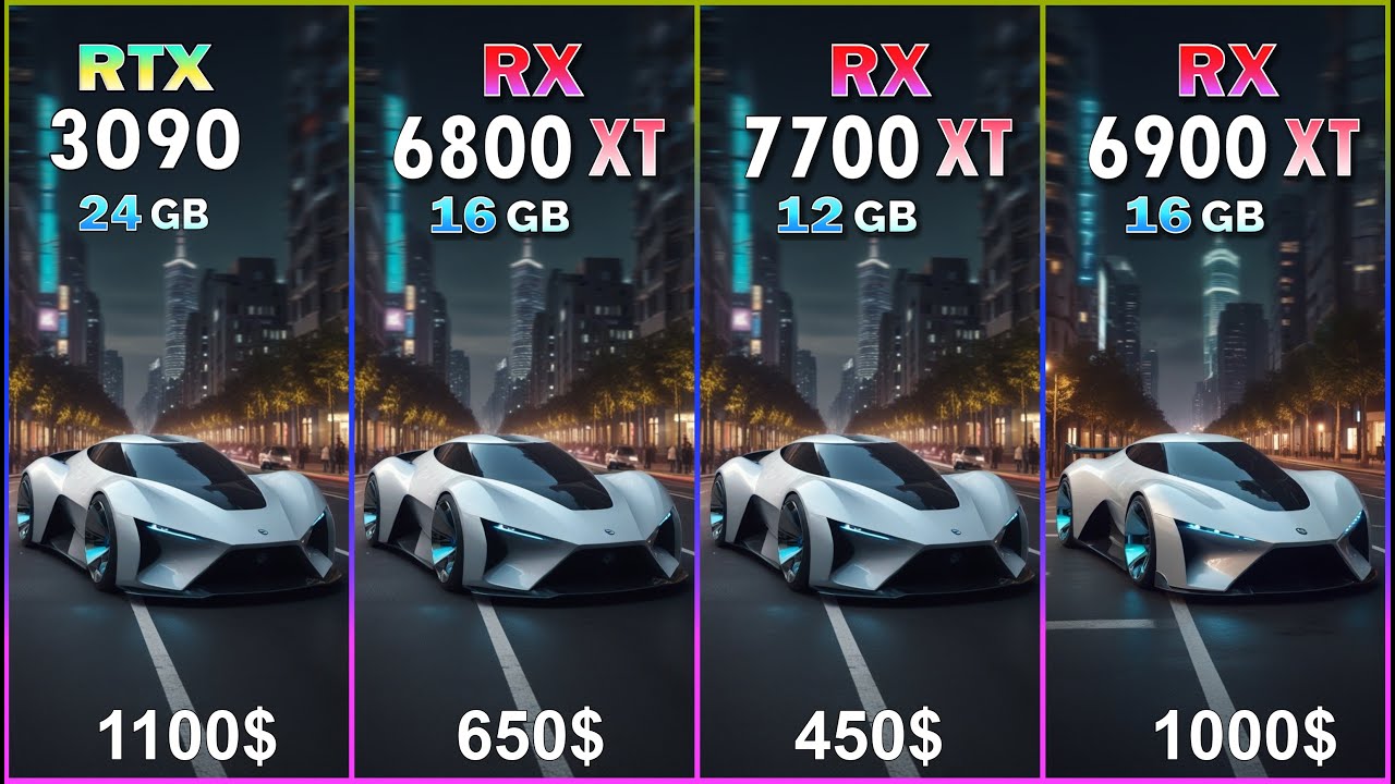 RX 6900 XT vs RTX 3090 vs RX 6800 XT vs RX 7700 XT  comparison in 50 games at 1440P
