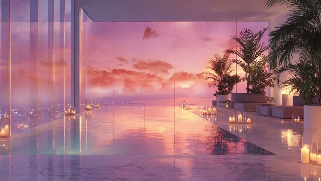 Tropical Sunset Chill 🌅 Deep House Ambience  Palms, Ocean Reflections & Warm Breeze