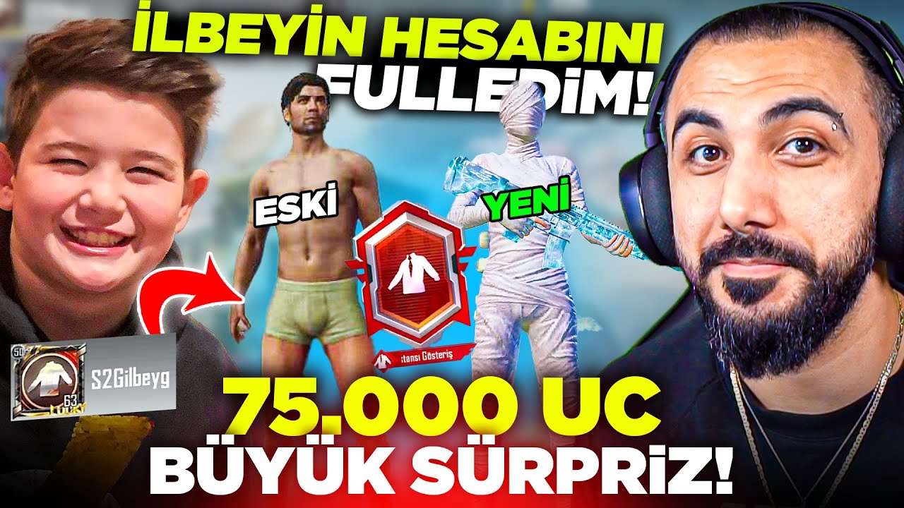 İLBEYE 75.000 UC'LİK KARNE SÜRPRİZİ!! 🥰 HESABINI FULLEYİP DESTANSI GÖSTERİŞİ ALDIK!!  | PUBG MOBILE