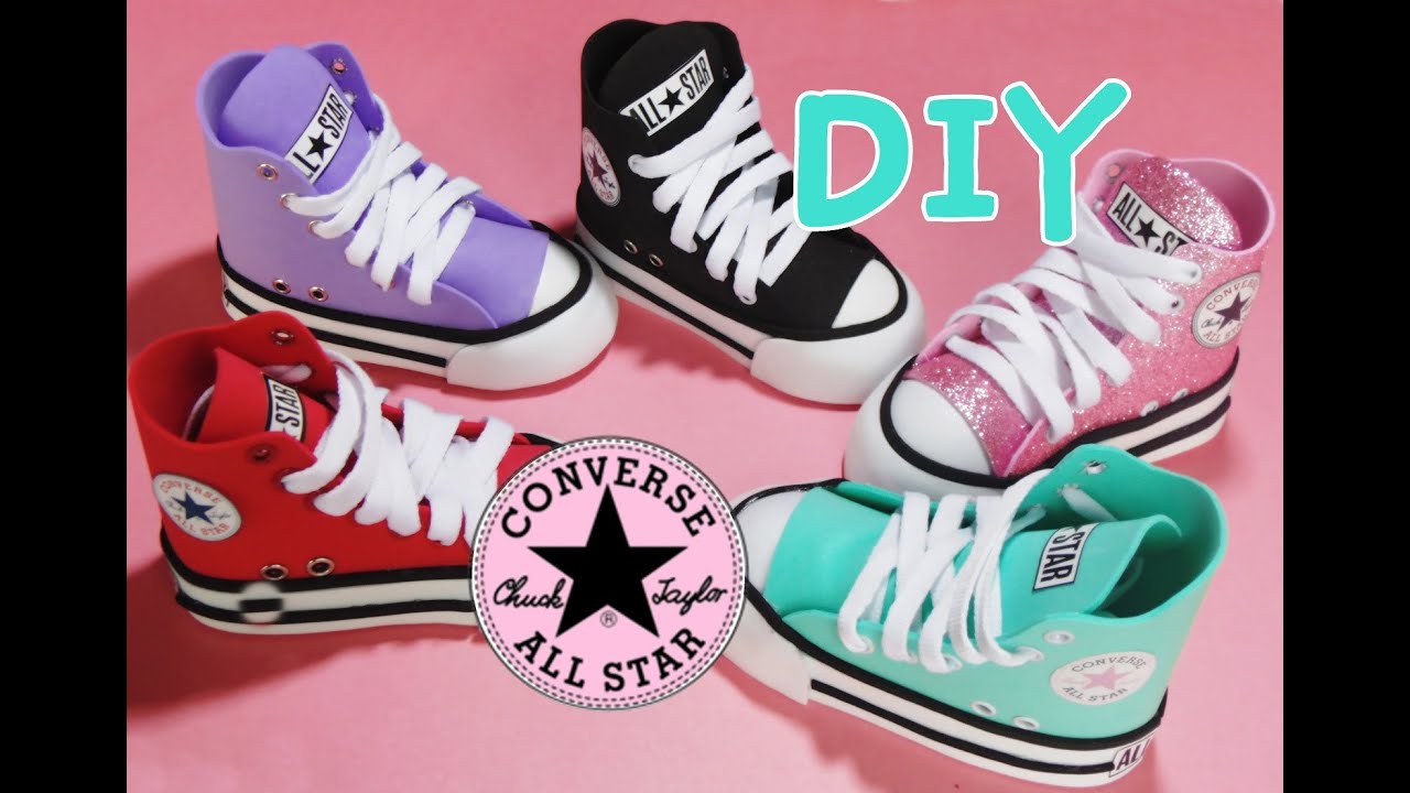 zapato converse mini en foami para decoracion (porta lapices, porta brochas) diy regreso a clases