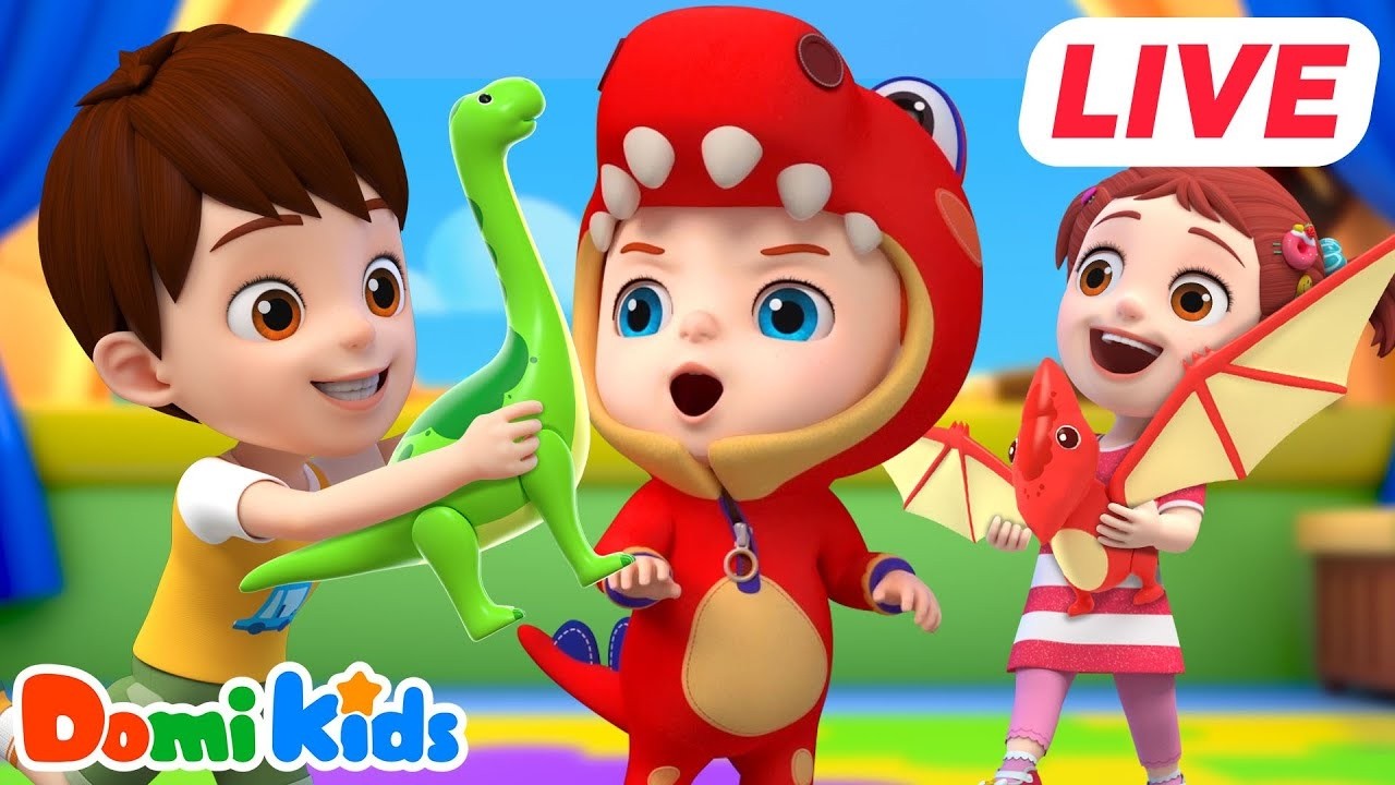 🔴LIVE📺[TV-Y] Domi Kids with CUTE ANIMAL FRIENDS! Baby Shark & More🦈