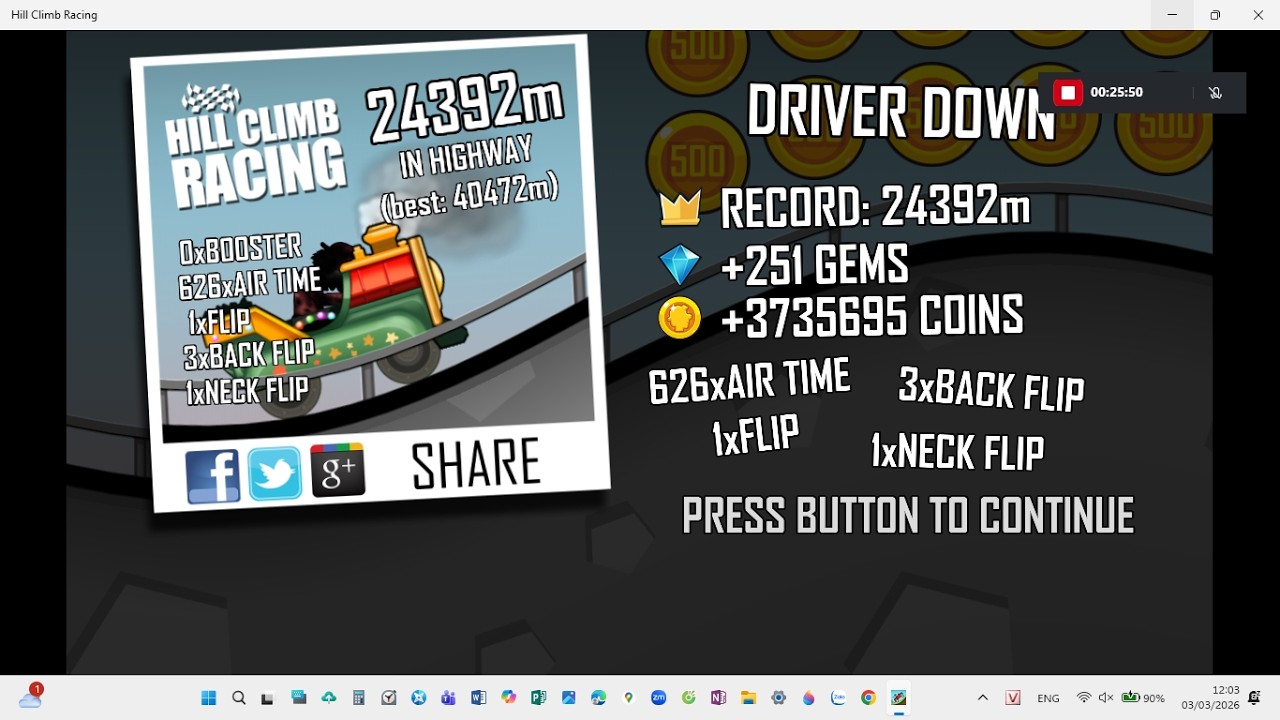 Hill Climb Racing: Kiddie Express & Highway 24392m(full run)