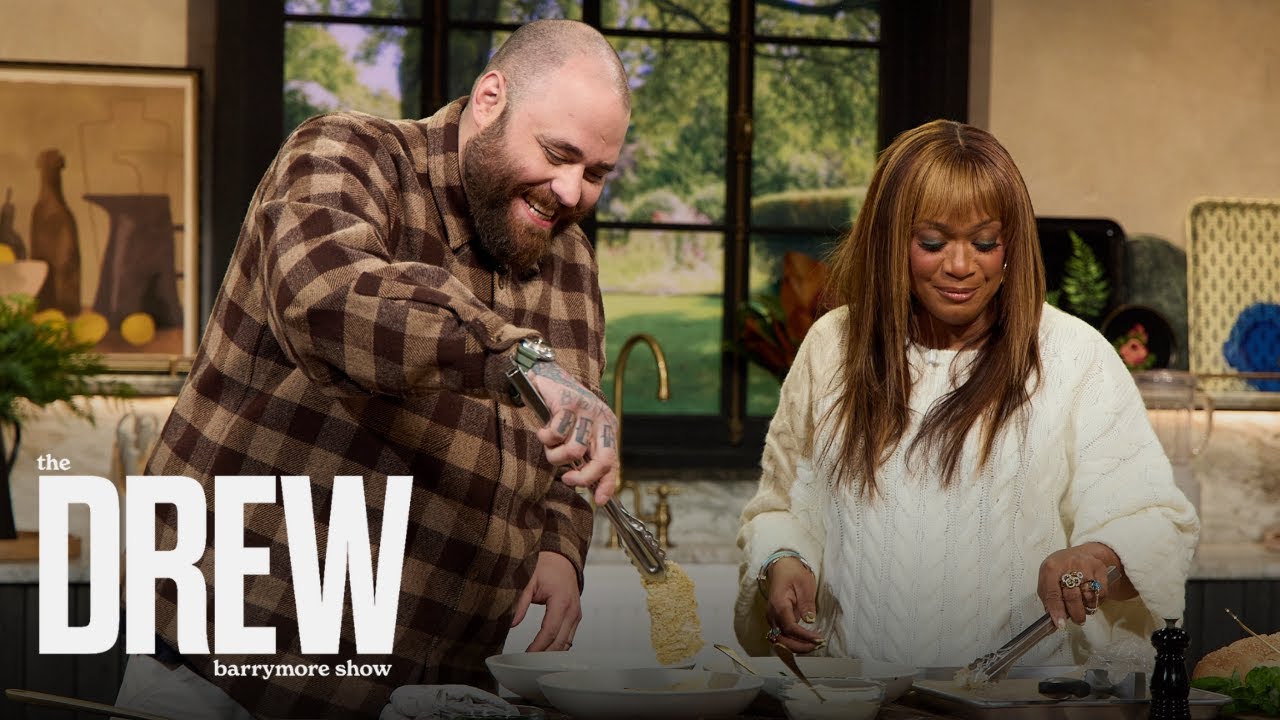 Christian Petroni Shows How to Make Shrimp Parm Recipe for Drew Barrymore & Sebastian Maniscalco