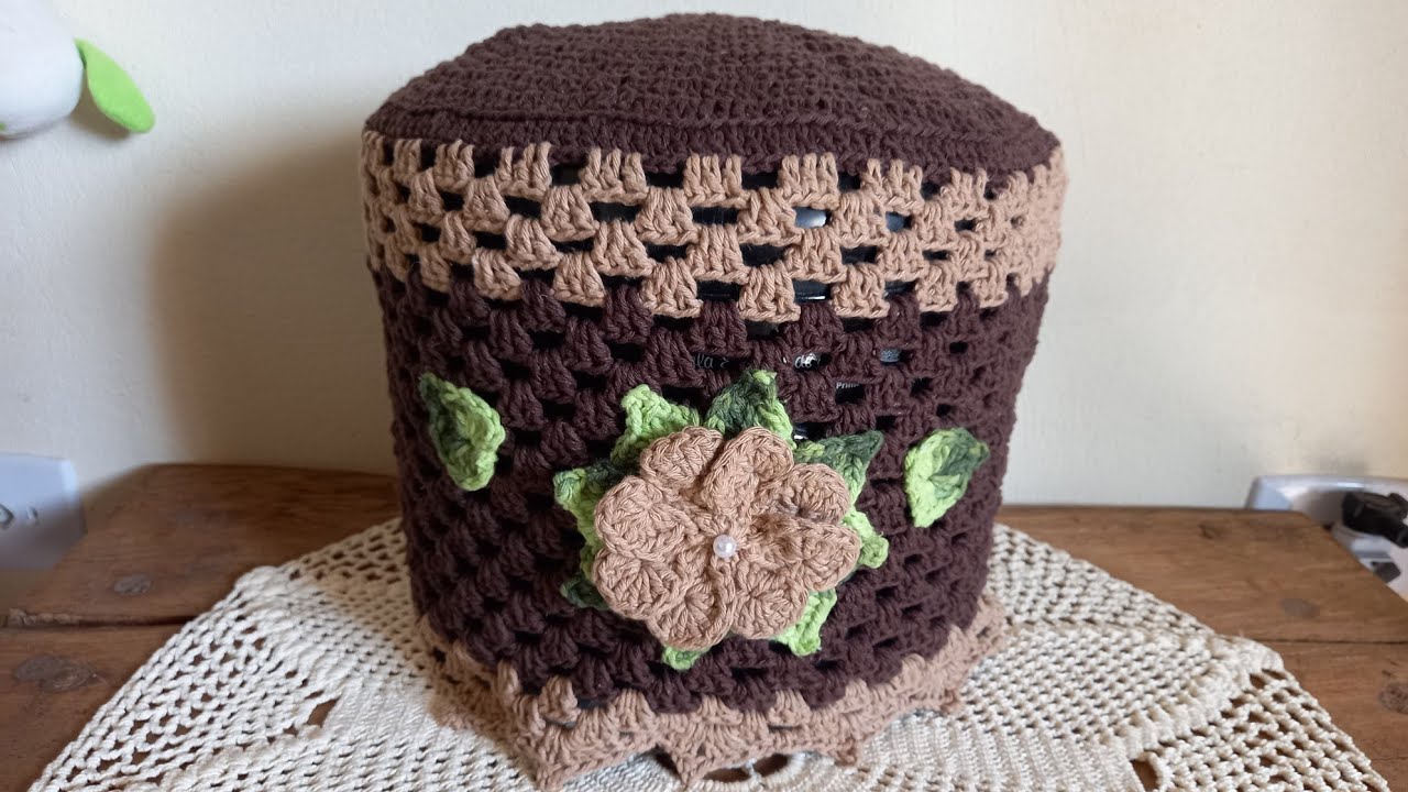 🔊🔊CAPA PARA  PANELA ELÉTRICA DE ARROZ DE CROCHE LINDA COMBINAÇÃO 🤎🤎
