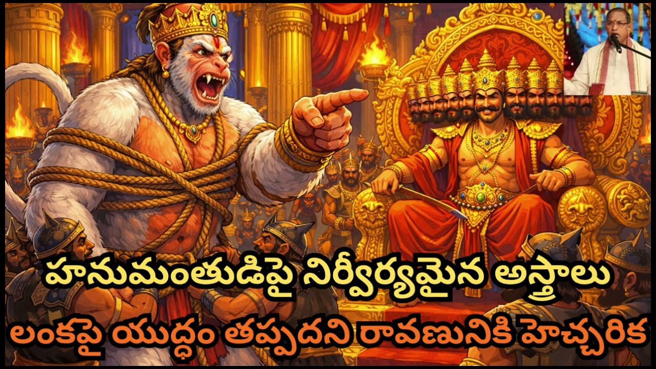 హనుమంతుడిపై నిర్వీర్యమైన అస్త్రాలు | లంకపై యుద్ధం తప్పదని రావణునికి హెచ్చరిక