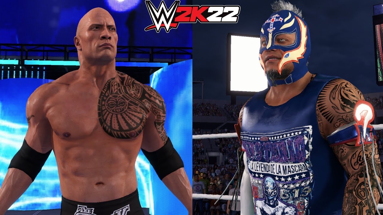 WWE 2K22 The Rock VS. Rey Mysterio - One On One Match - WWE 2K22 PC Gameplay