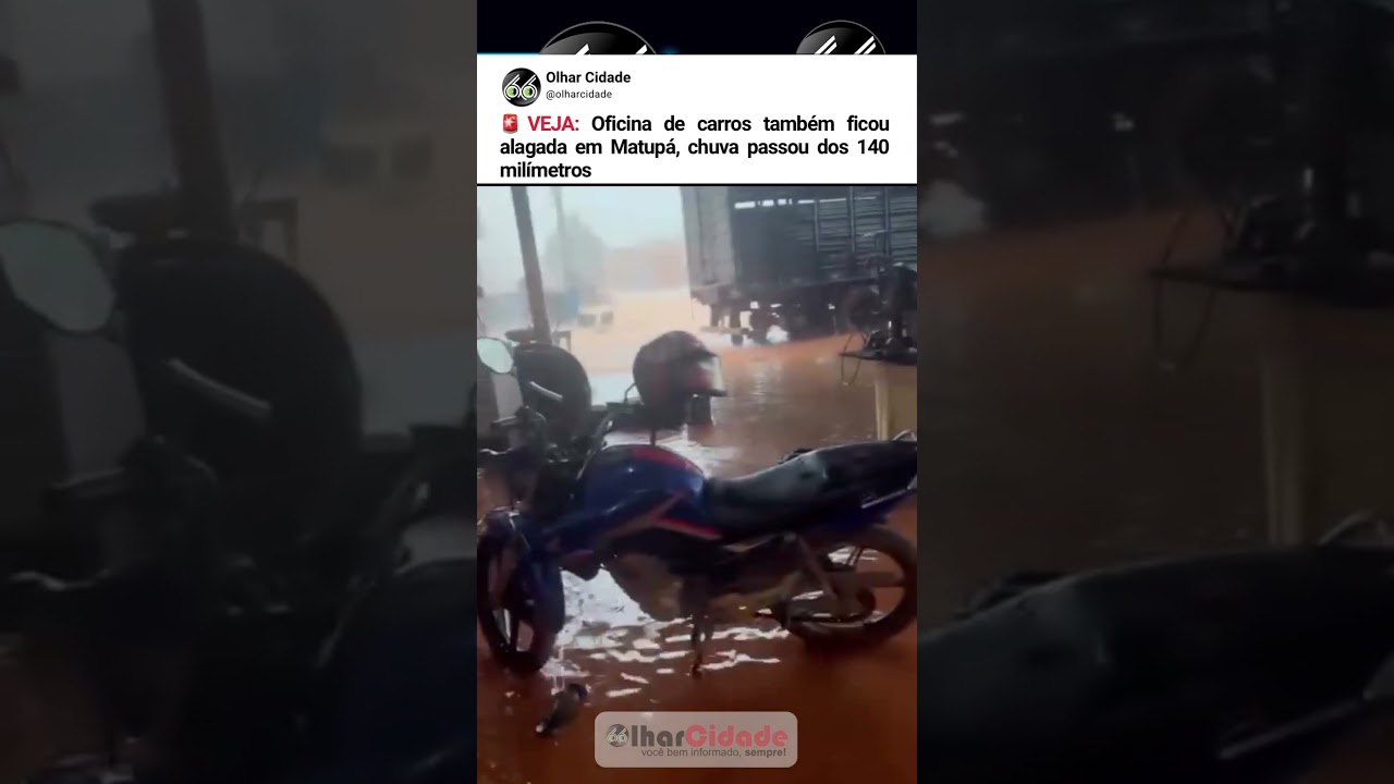 Oficina de carro alagada em Matup&aacute;