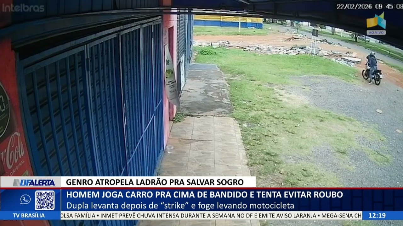 DF ALERTA - Homem joga carro pra cima de bandido e tenta evitar roubo