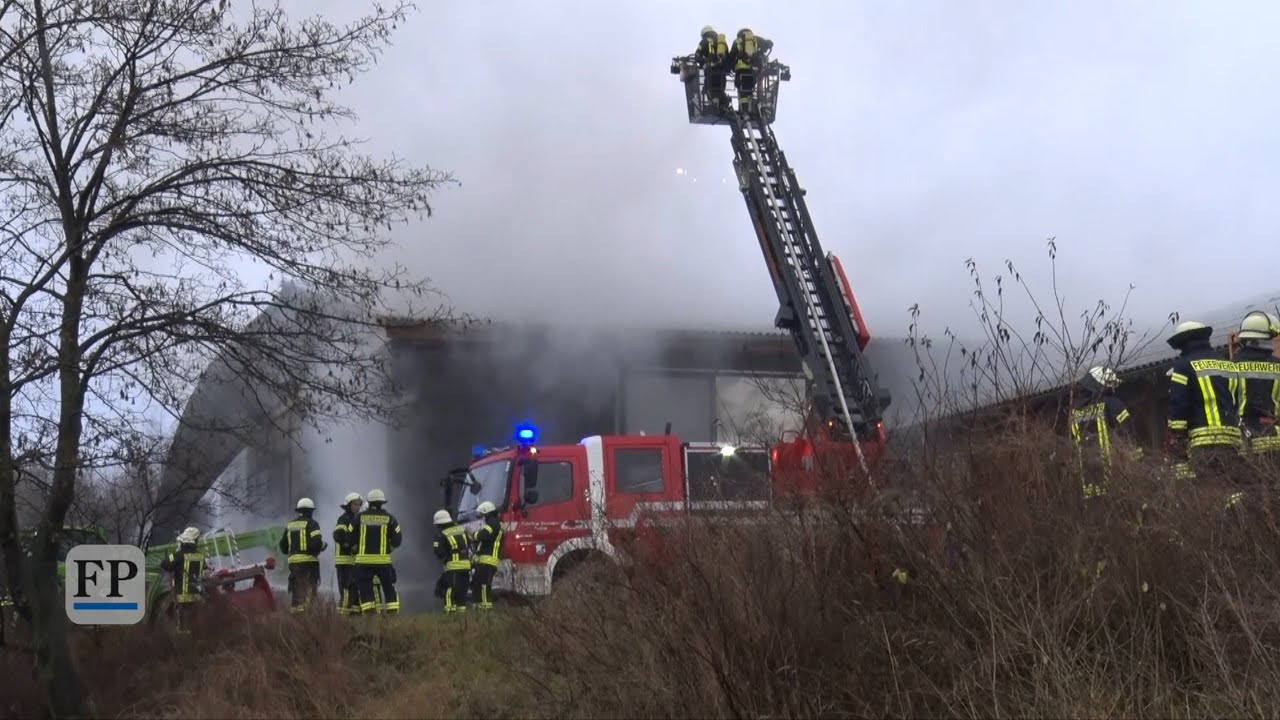Großbrand in Milchviehanlage in Heidersdorf