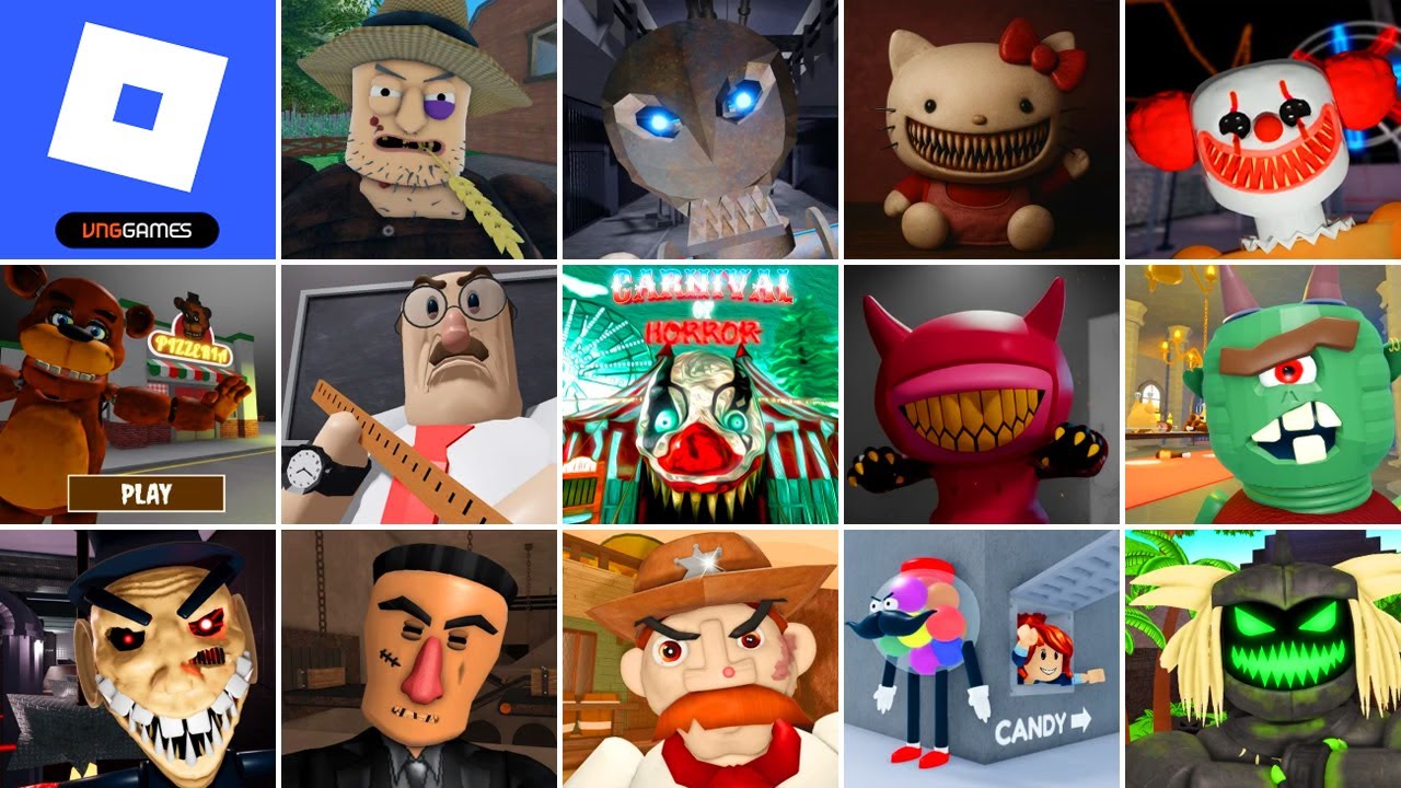 Roblox,ESCAPE TIM'S FARM OBBY,Wilson's PRISON (SCARY OBBY),RUN FROM HELLO KITTY! (OBBY).
