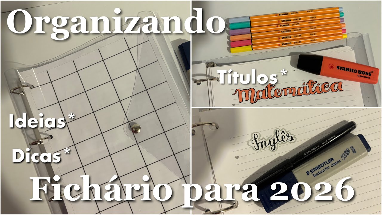 Organizando Fichário Escolar| Ideia de títulos* organização