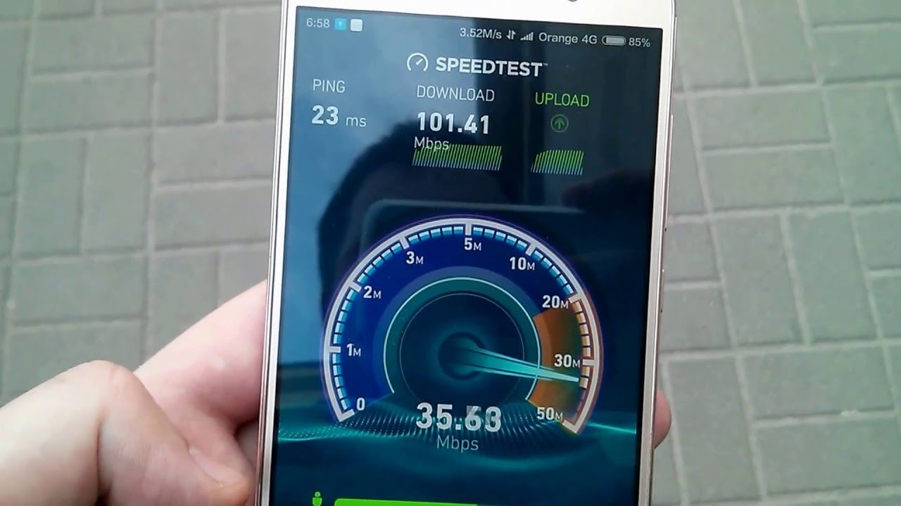 LTE speedtest Orange ponad 100Mbps download Ł&oacute;dź