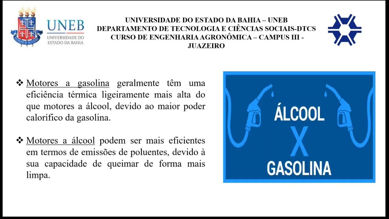 Motores de combustão interna . Motores movidos a gasolina, álcool. Ciclo Otto (Seminário)