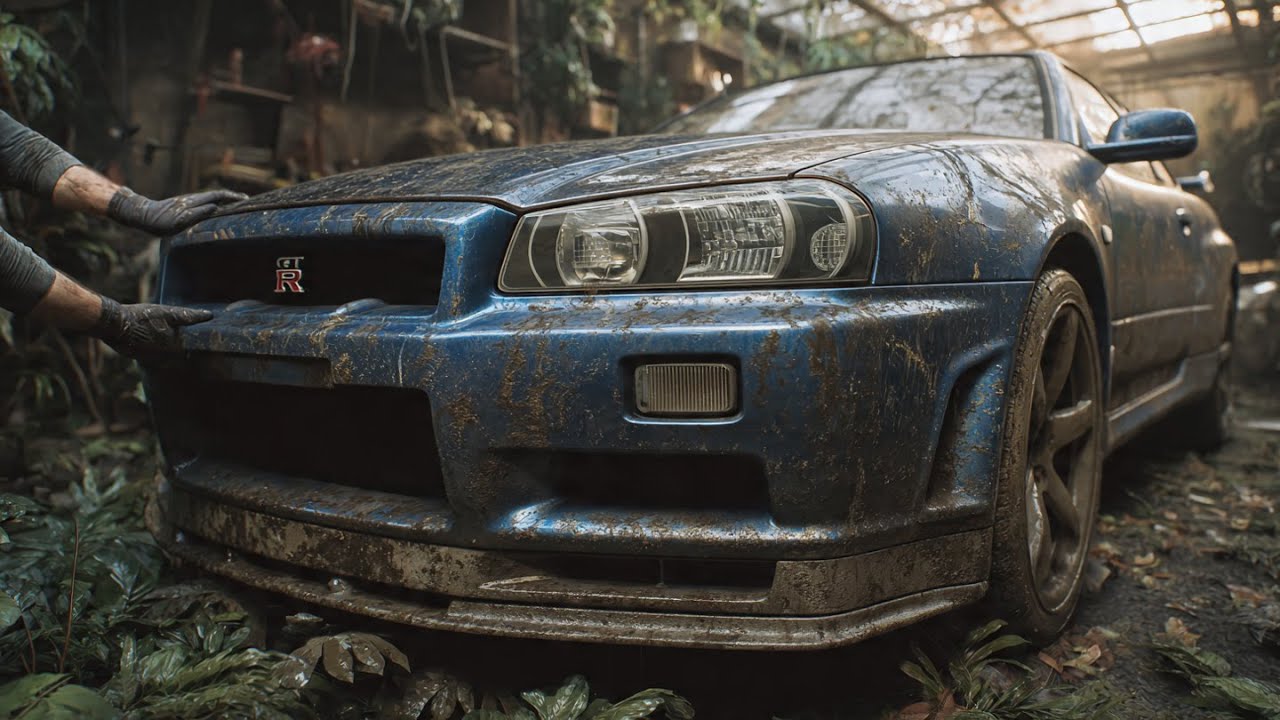Nissan Skyline R34 GT-R 2020 Midnight Blue FULL ASMR Restoration From Abandoned to Perfect!