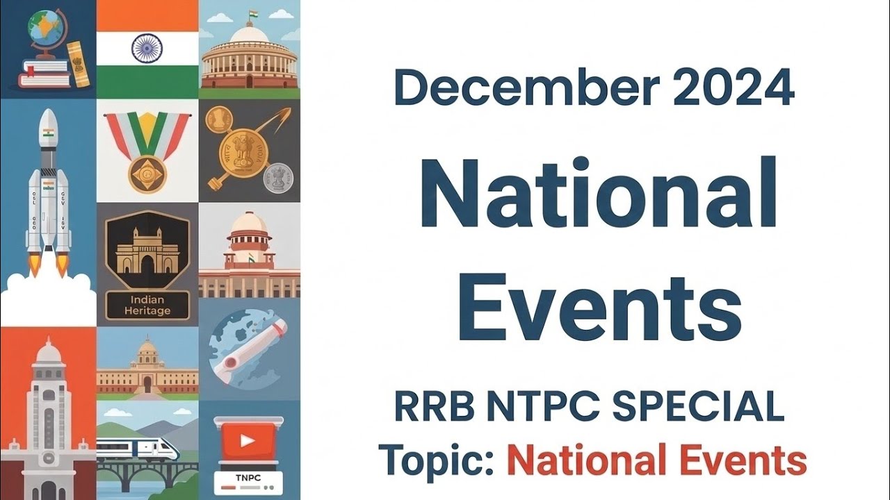 RRB NTPC Current Affairs December 2025 | National Events| Part 4 | Railway Exams