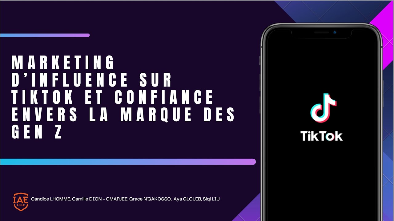 Mémoire MDD - M1 FI - Marketing d'Influence sur Tiktok et confiance envers  la marque des Gen Z