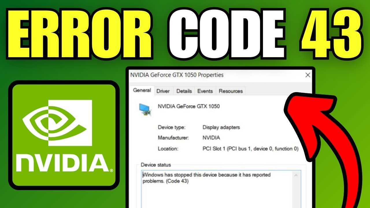 Как исправить ошибку NVIDIA с кодом 43 (Windows остановила это устройство)