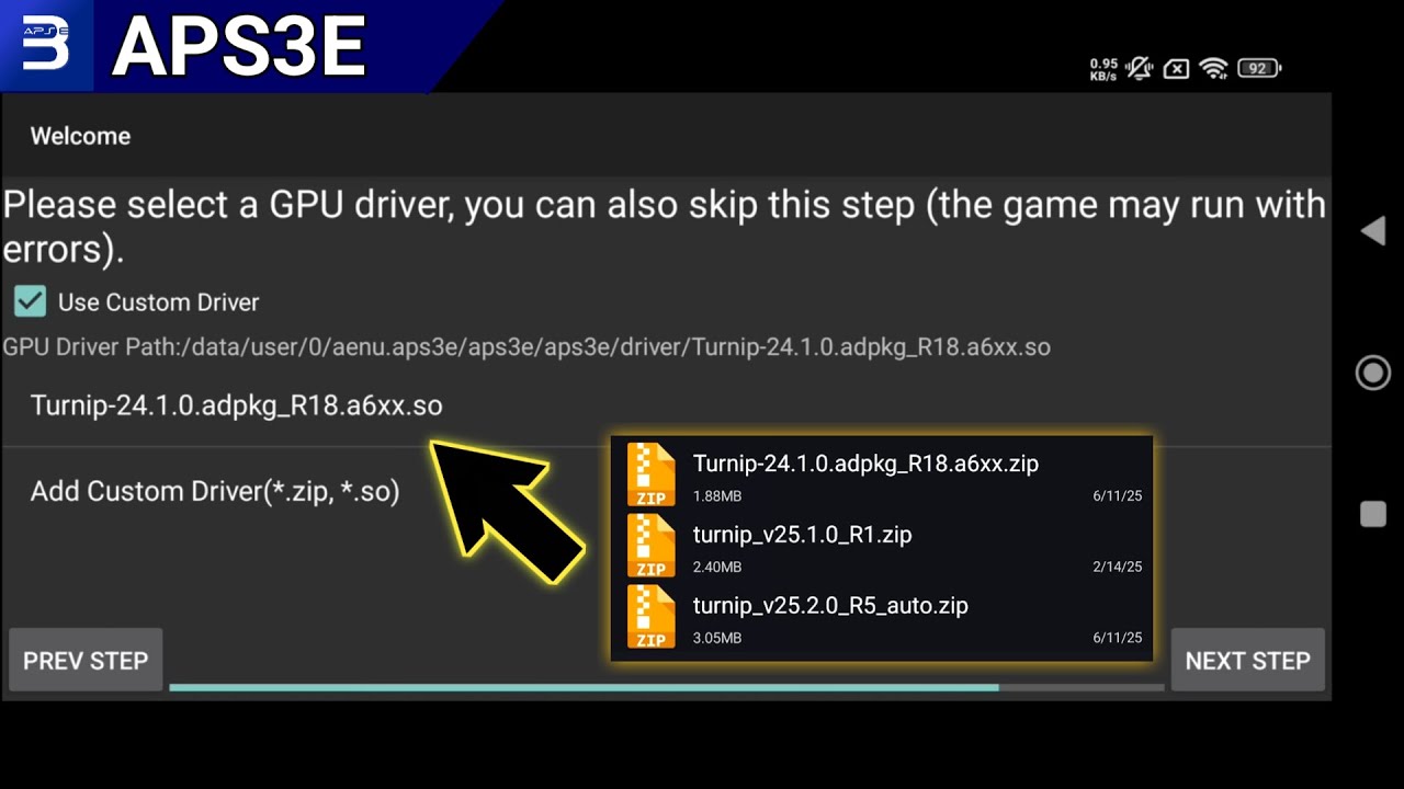 How to install Custom GPU Drivers APS3E Emulator Step by step