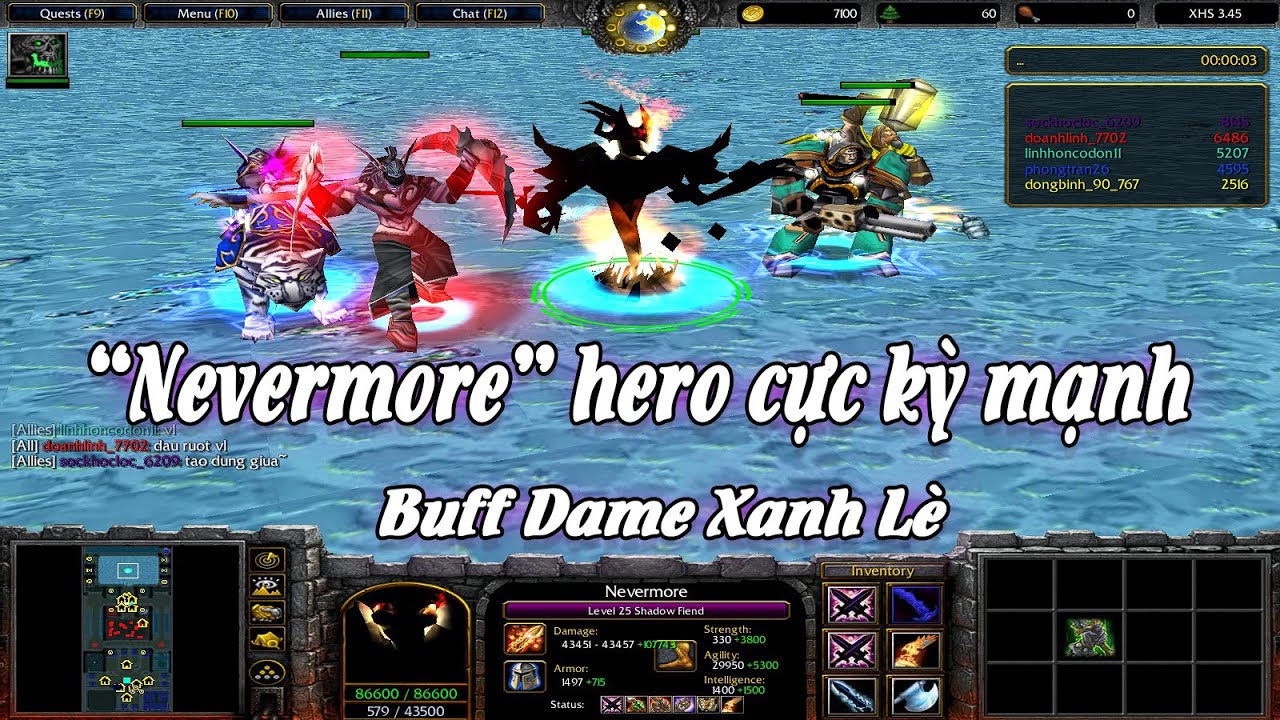 Xhero 3.45 Rus | Đánh Nevermore lên đồ Buff Dame Cực Mạnh