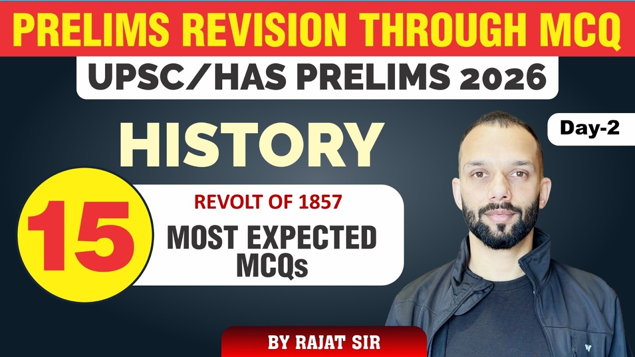 Day - 2  Prelims Revision Through MCQ I Most Expected Questions 2026 UPSC - HPAS I HISTORY