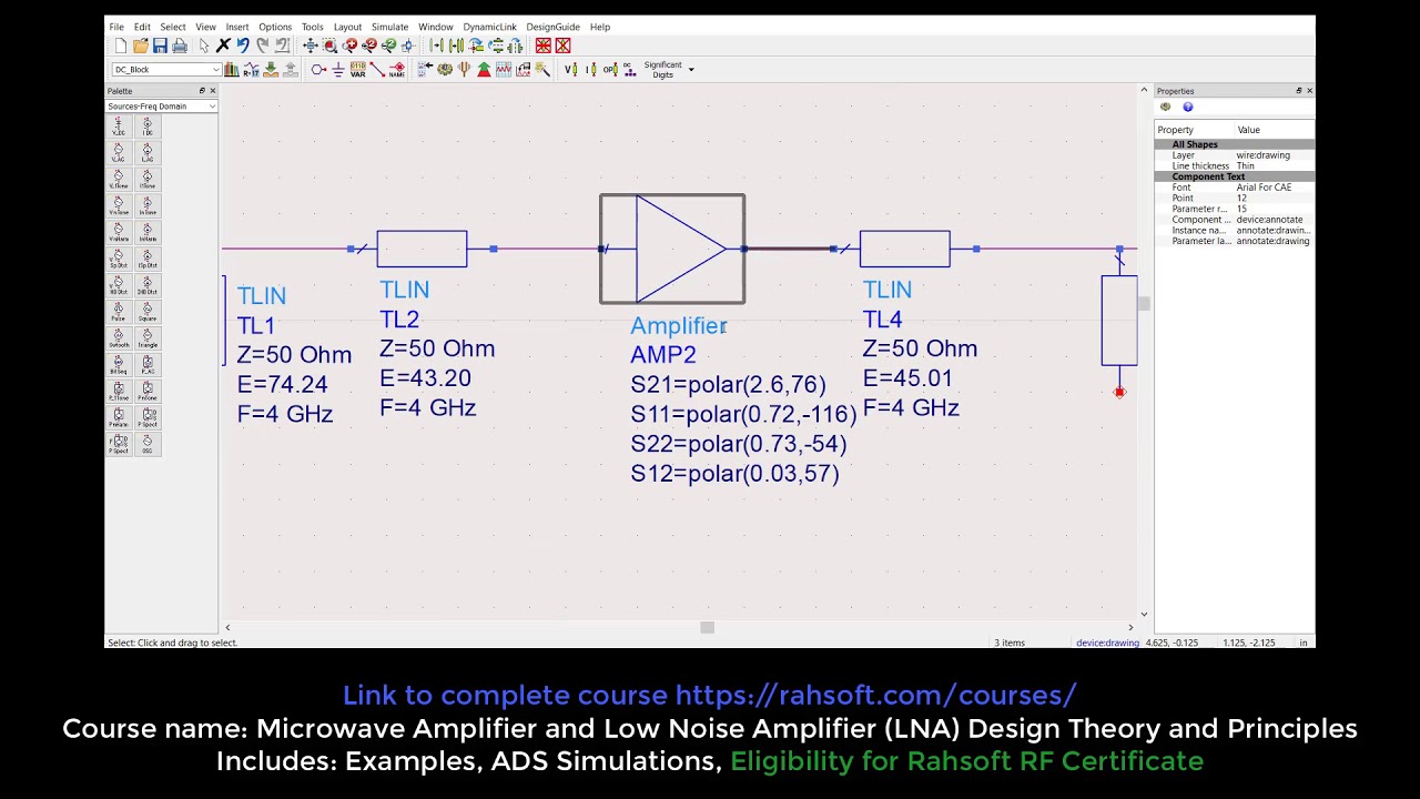 4 GHz Amplifier design tutorial Advanced Design System ADS Keysight