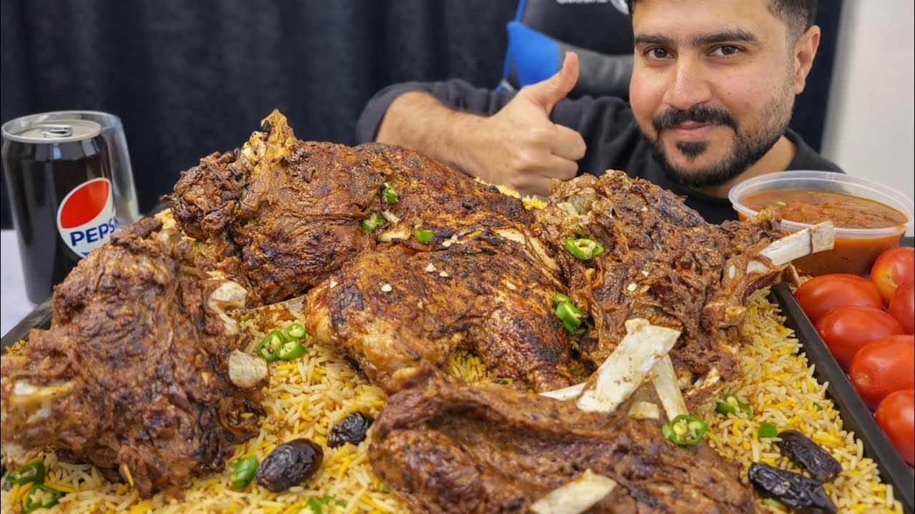 ASMR; Eating Spicy Mutton Mandi+Spicy Sauce || Real Mukbang(No Talking)