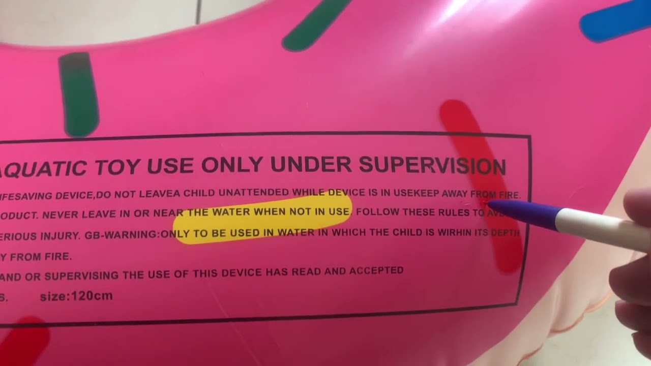 Fake intex donut float pop and deflate