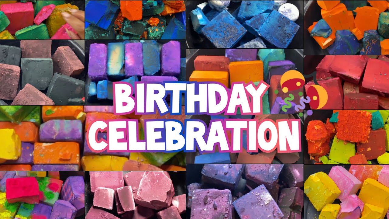 🥳 My Birthday Special Video🥳 Dyed Gym Chalk ASMR Relaxing Video💆💆