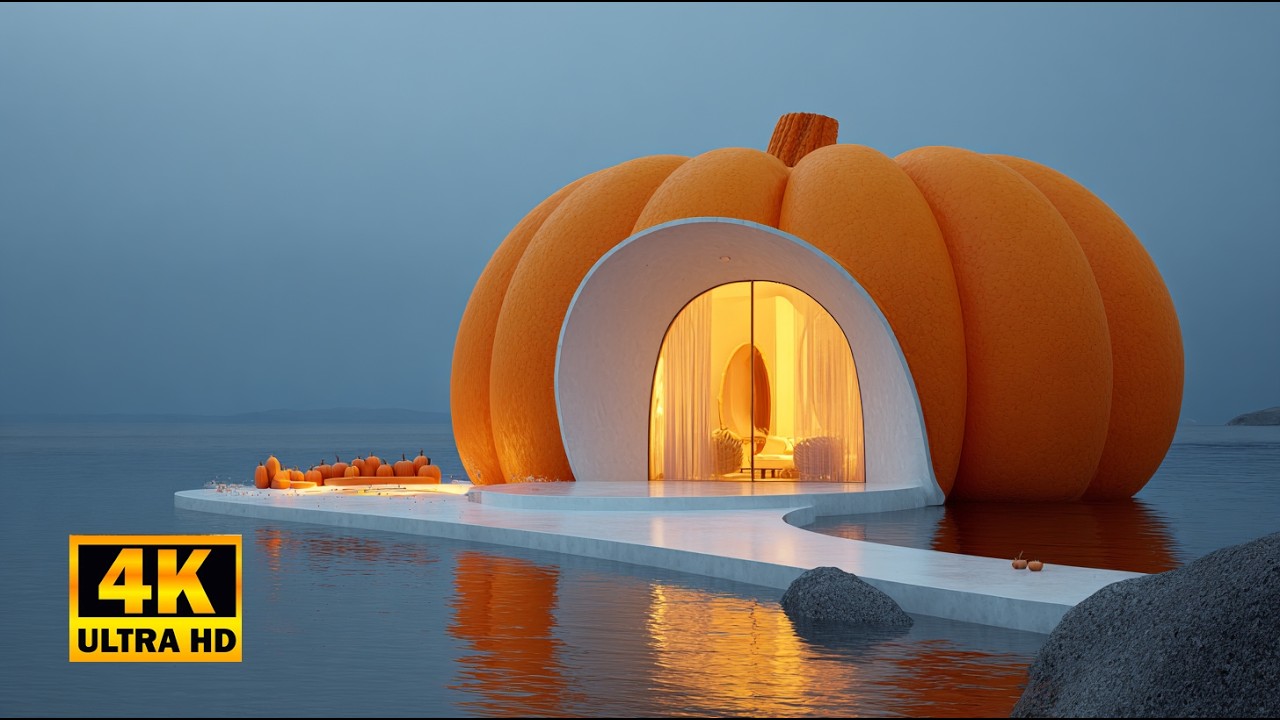Pumpkin Palace | Bright Orange White Sculptural Mansion  | Emperor Palaces