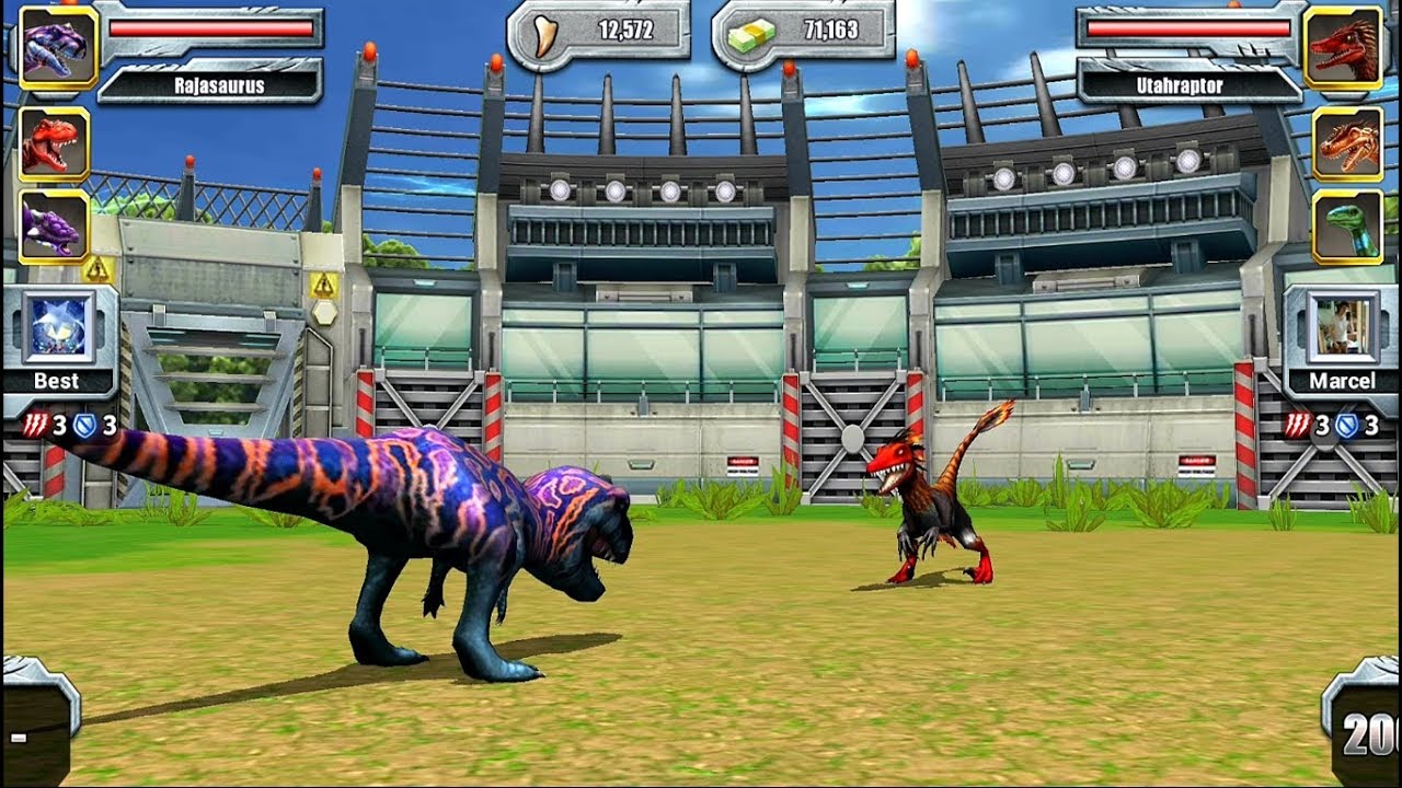 Jurassic Park Builder JURASSIC Tournament Android Gameplay - Rajasaurus VS Utahraptor