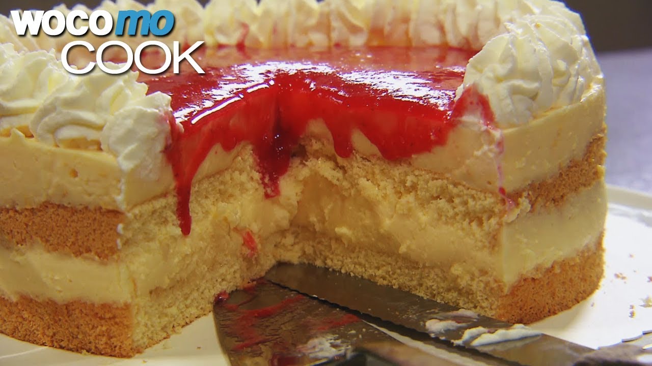 Erdbeer-Holunder-Torte | Sahne- Biskuit-Torte mit einem Schuss Sekt