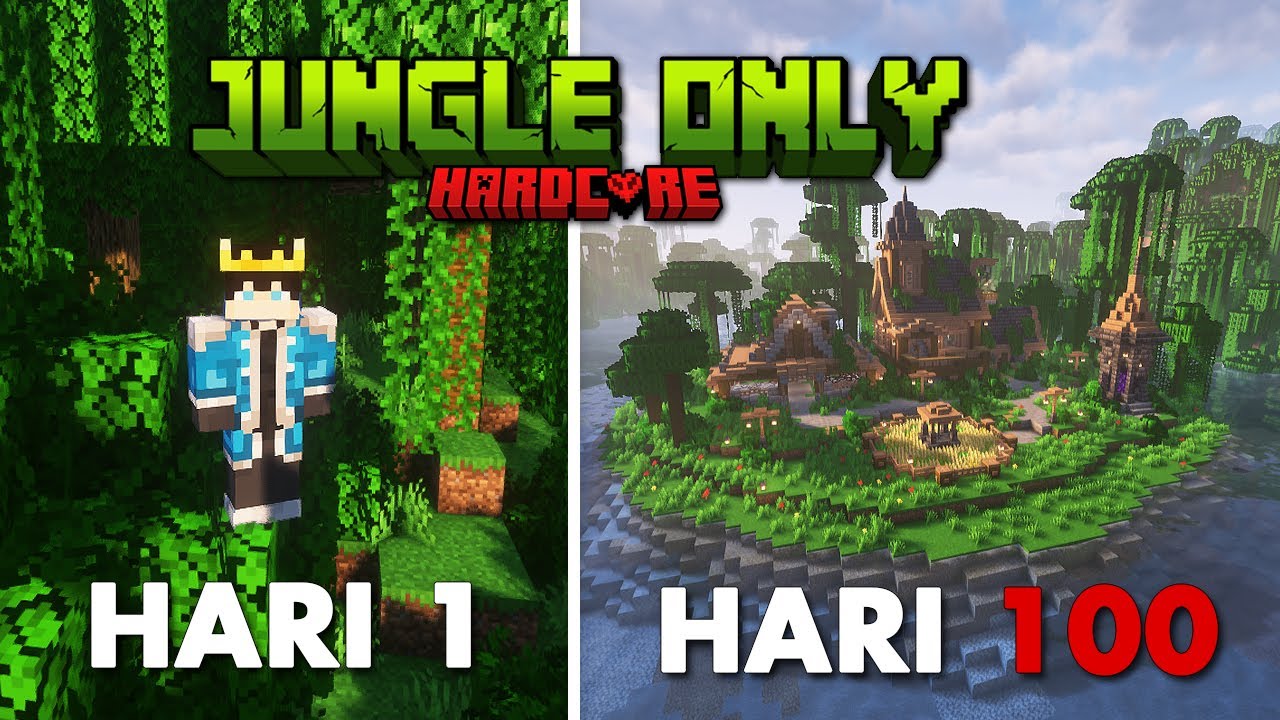 100 Hari Minecraft Hardcore Jungle Only