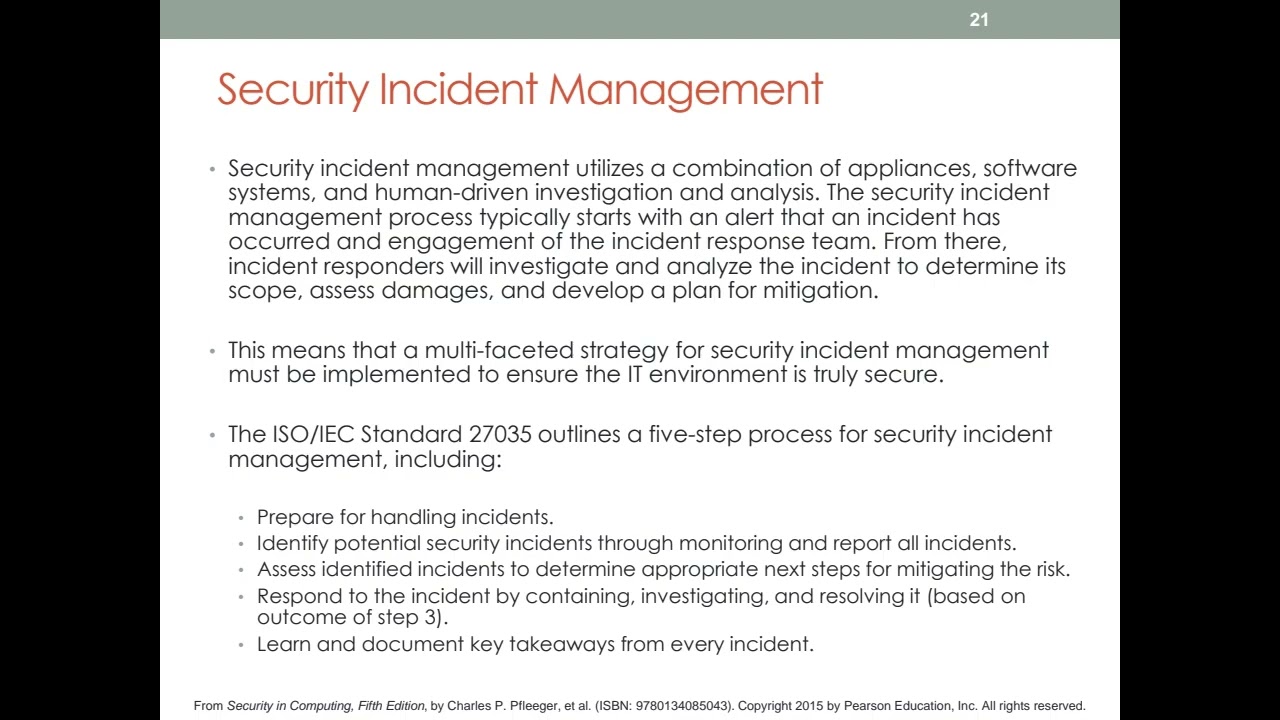 Security Incident Management Lecture