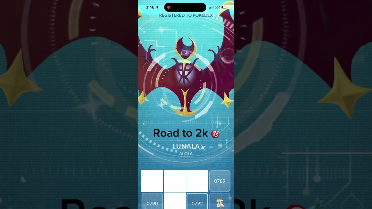 SHINY LUNALA Pok&eacute;dex Entry!! 🌙✨ #PokemonGO