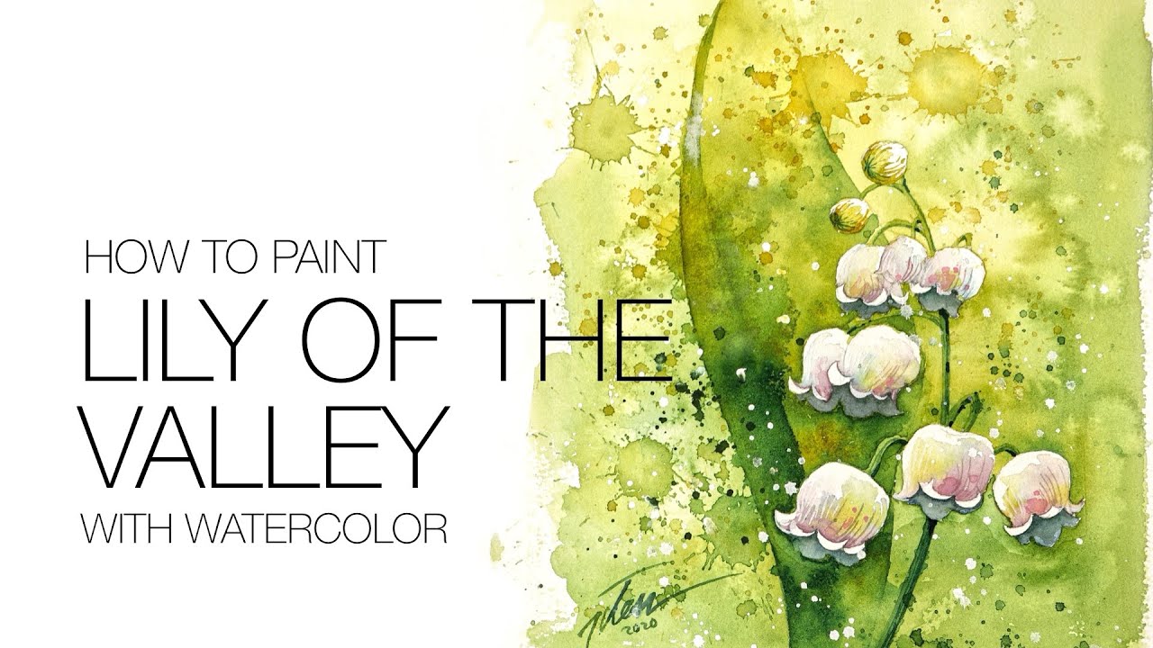 How to paint LILY OF THE VALLEY with watercolor