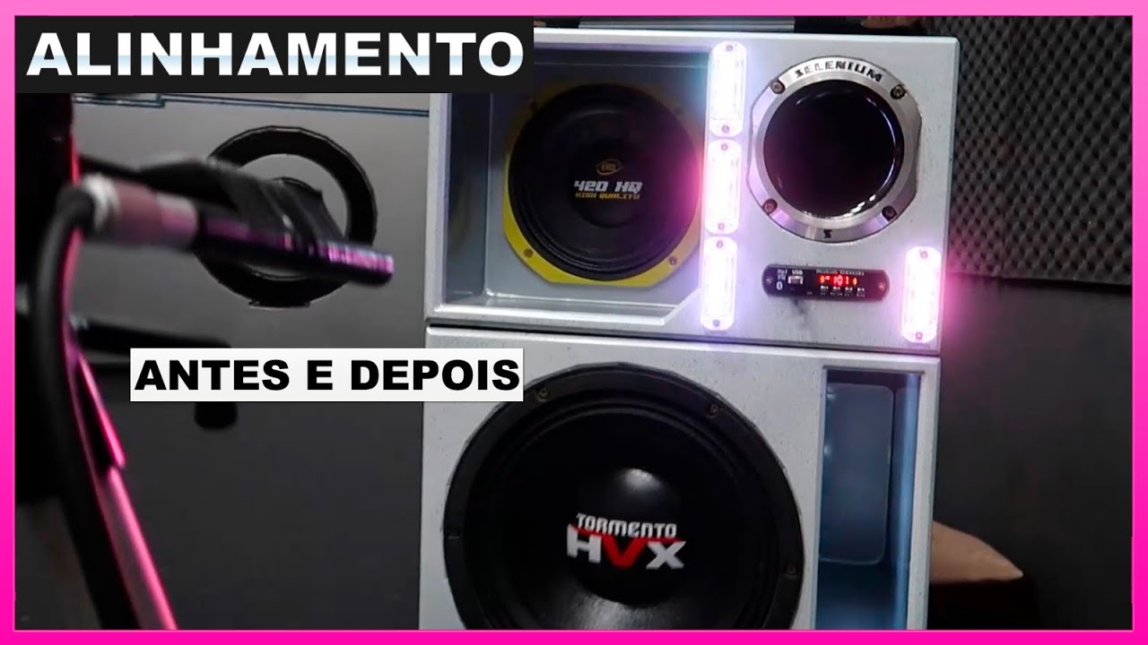 Sistema de Som 4 Vias Antes e Depois de ALINHAR - Teste PRÁTICO