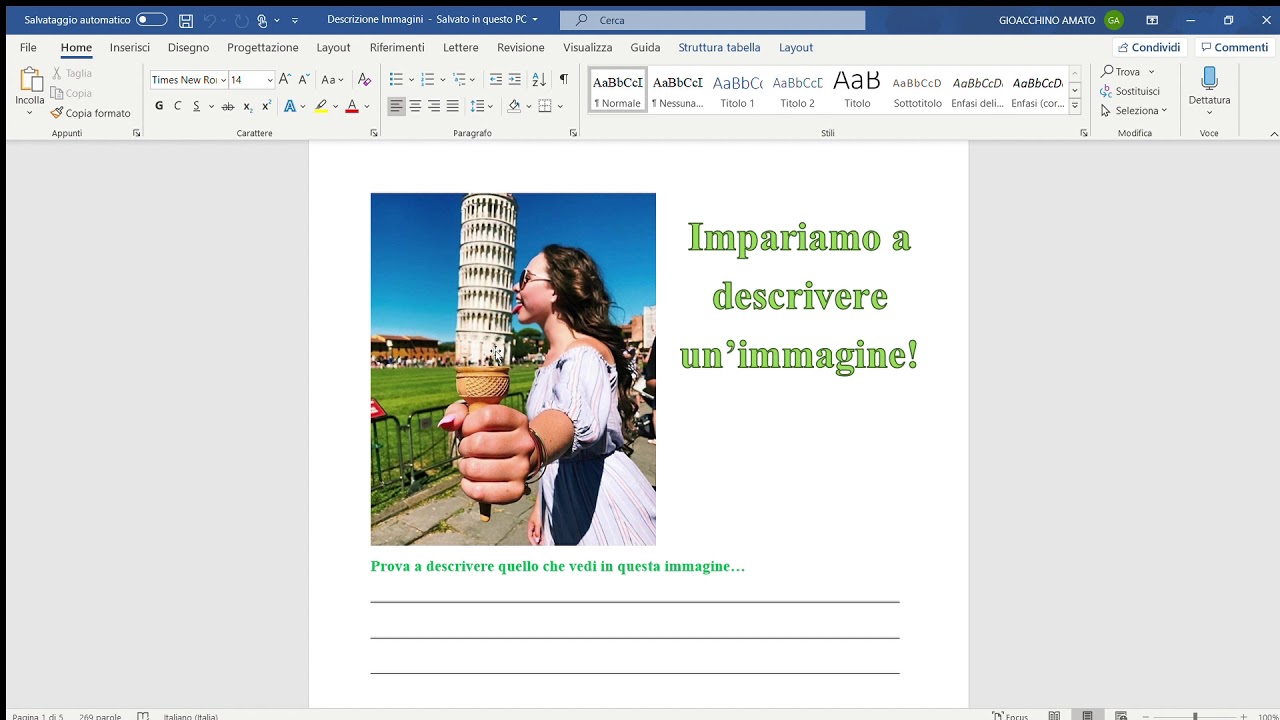 Italiano LS - Descrivere le immagini