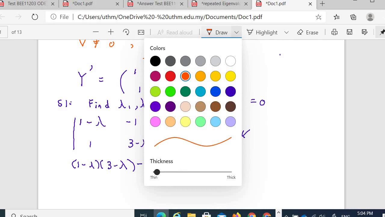 Eg3 Repeated Eigenvalues of 2 by 2 homogeneous system