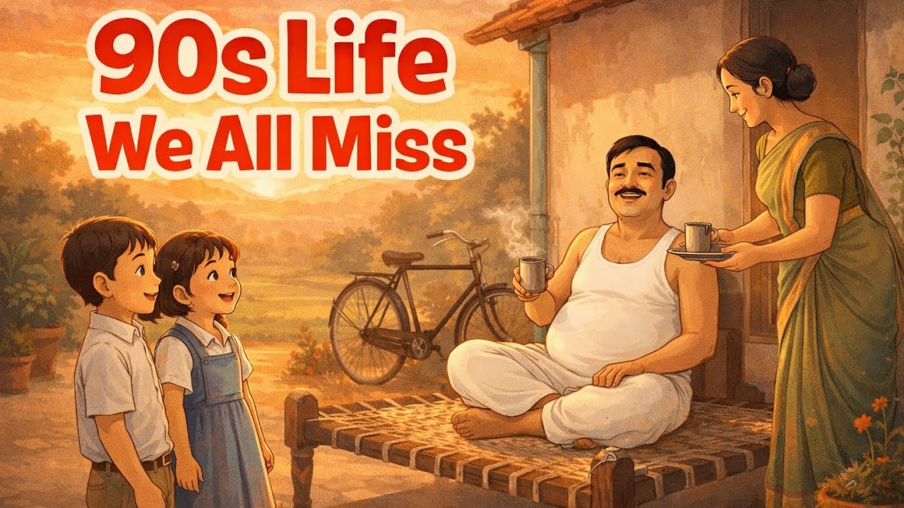 A day in 1990s, simple indian childhood | heartwarming indian family story|  Ghibli animation